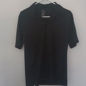 Men's black short sleeve button down